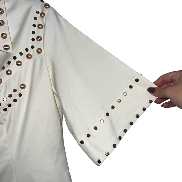 NEW NWT Cult Gaia Anika Studded Shirtdress Mini Dress Off White - Picture 5 of 12